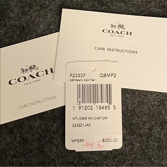 Coach Christie in metallic teal with coordinating wallet - Picture 9 of 9